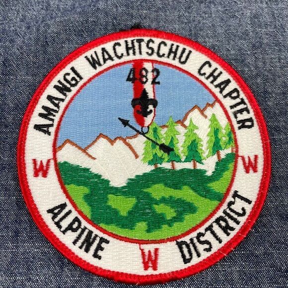 Vintage Boy Scout Patch Oa Lodge 482 Alpine Dist. Amangi Wachtschu Chptr - Picture 1 of 4